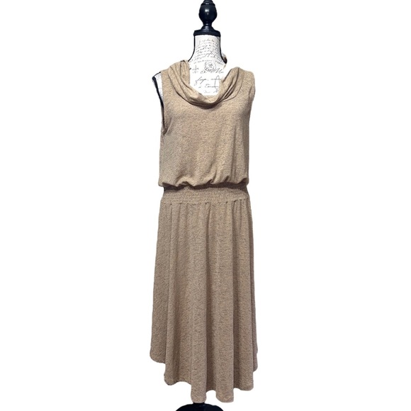 ❌SOLD❌ Soft Surroundings Dress Sz Tall Medium 10-12 Tan Sleeveless Kerry Knit - Picture 1 of 10